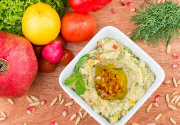 Baba Ghanoush on Ceramic Bowl