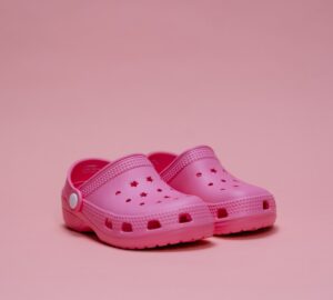 Close-up Photo of Pink Rubber Clogs