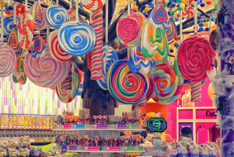 multicolored lollipops