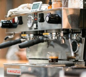 silver espresso machine