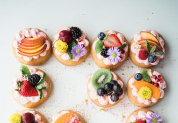 assorted donuts top of white area