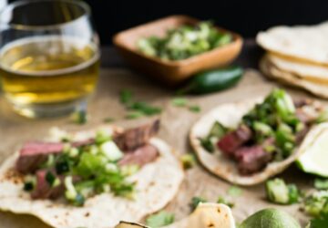 taco with beside sliced lemon