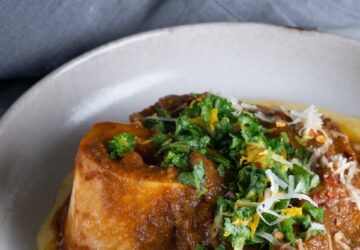 cooked food on white ceramic plate