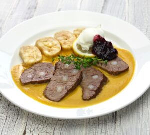 svickova na smetane, traditional Czech cuisine