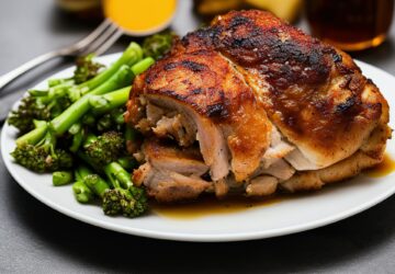 Traditional modern style braised slow cooked leg of lamb in red wine sauce